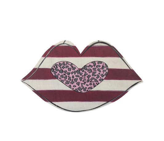 Stripe Lips- Door Hanger