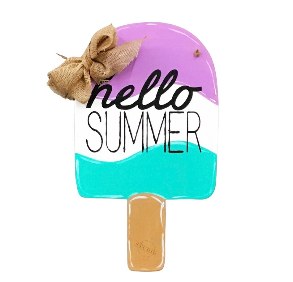 Hello Summer- Popsicle - Door Hanger