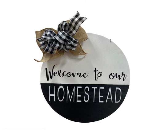 Welcome to our Homestead- Door Hanger