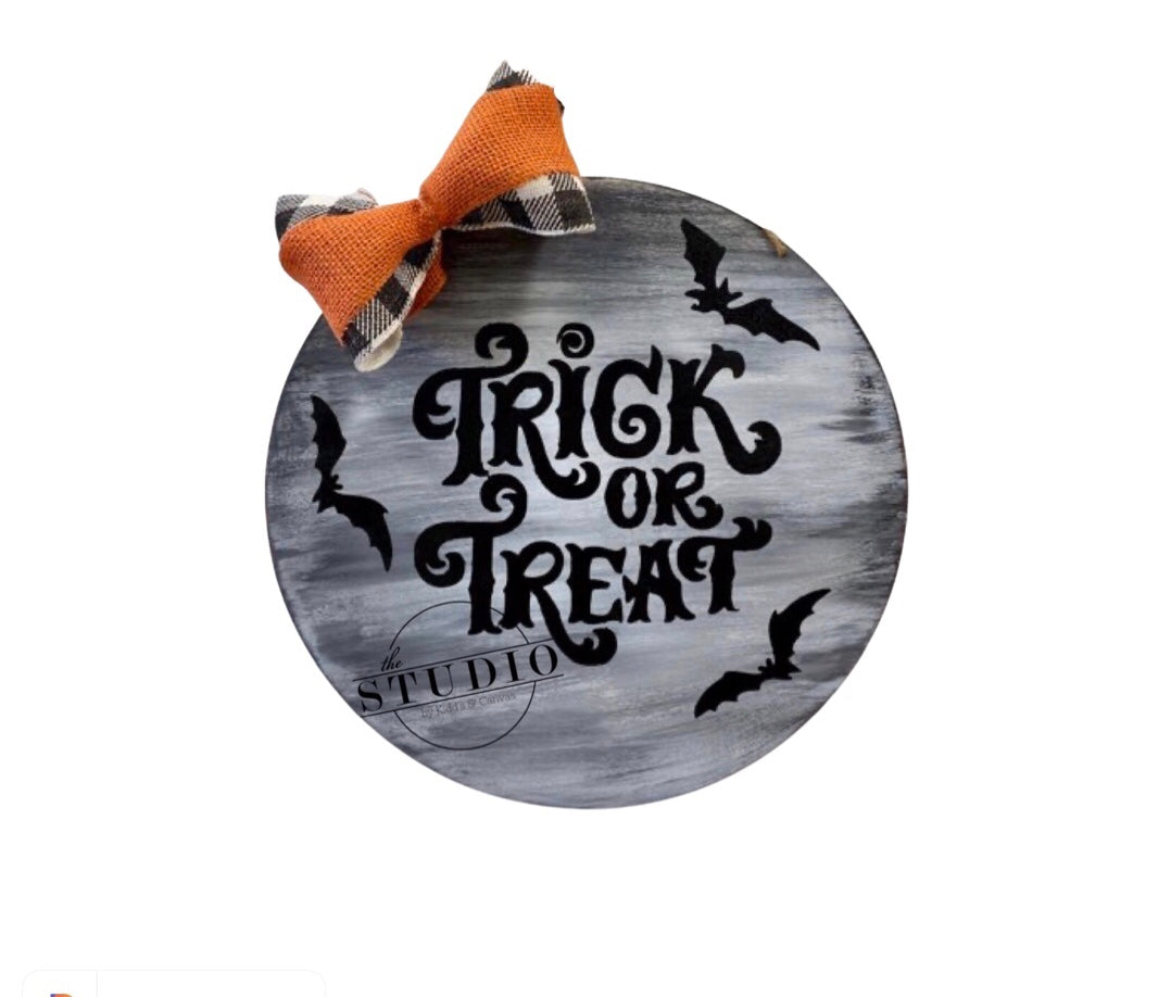 Trick or Treat w/ Bats - Door Hanger