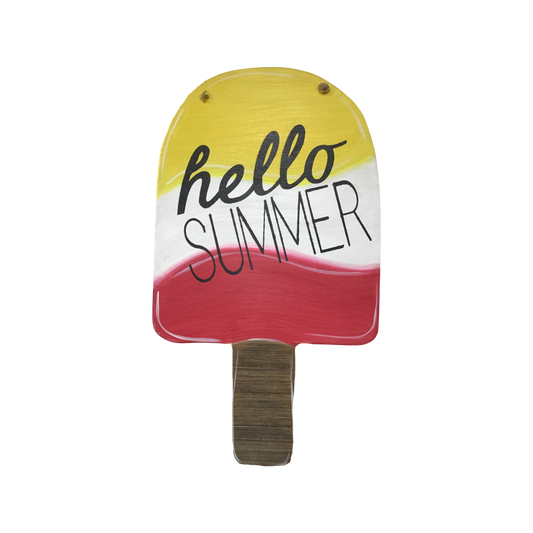 Hello Summer- Popsicle - Door Hanger